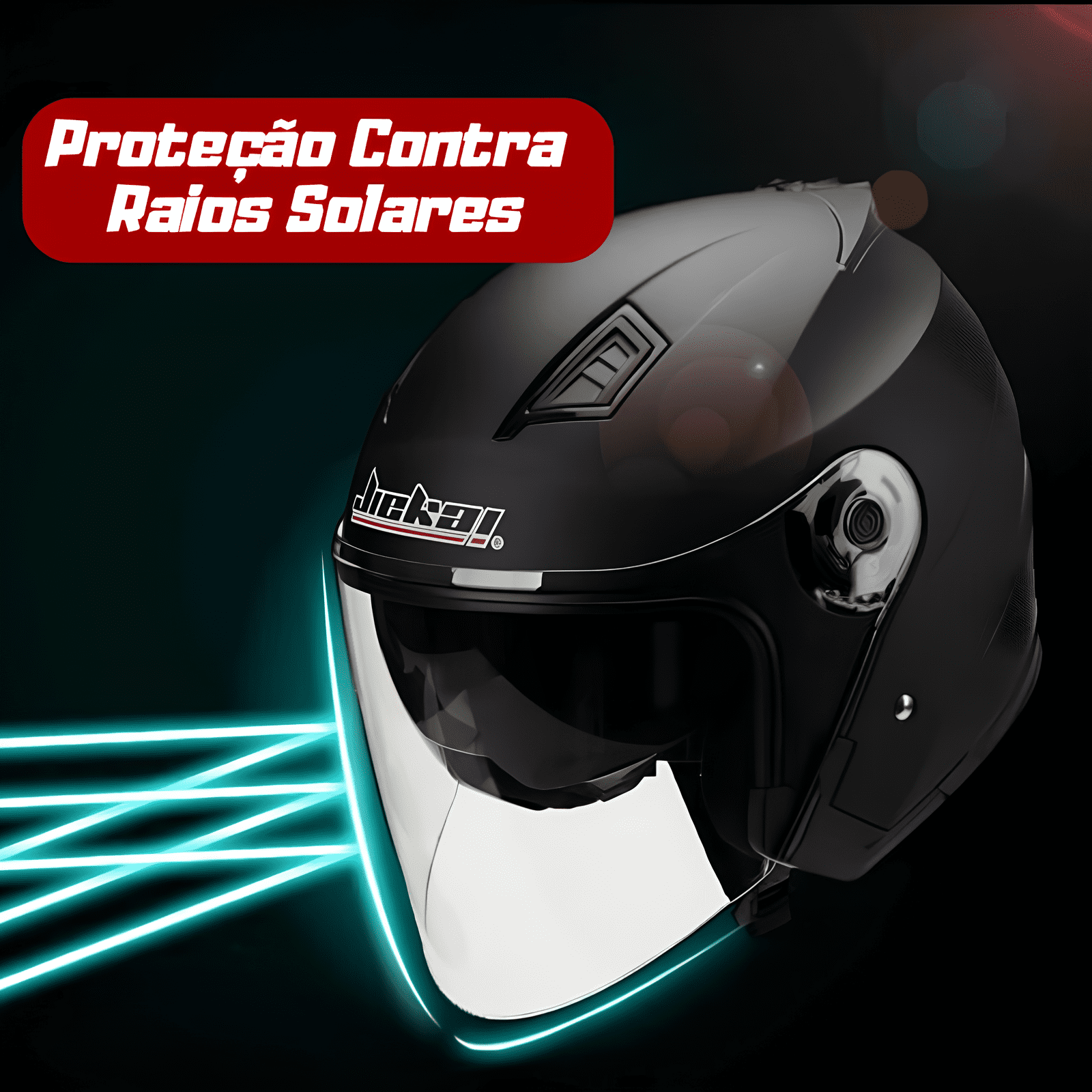 Capacete Aberto Preto 3