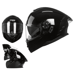 Capacete Preto com Viseira Solar 2